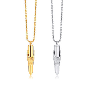 Personalizar recuerdo joyería puede abrir águila bala diseño plata oro Acero inoxidable urna cenizas cremación cadena colgante collar - Product Image 2
