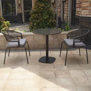high quality all weather granite rattan outdoor garden bistro table and chairs
