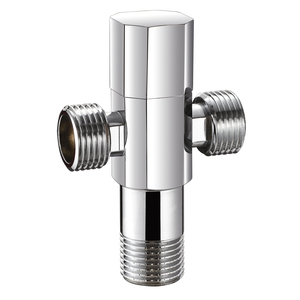 Factory Wholesale Sanitary Double Outlet Angle 1/2 Brass Double Angle Cock Bathroom <b>Accessories</b> Double Angle - Product Image 1