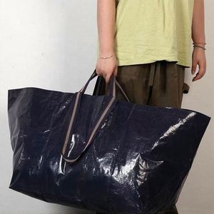 Sacs fourre-tout en PP tissé bleu marine laminés BOPP écologiques de haute qualité pour la vente en gros, avec logo personnalisé et design imprimé - Product Image 3