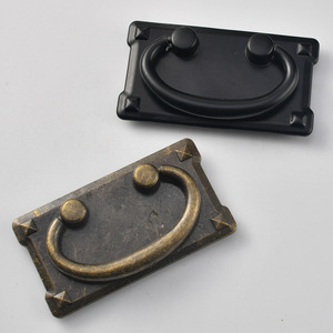 Jingmao Chinese Style Rectangle Zinc Alloy Drawer Handle Bronze <b>Black</b> 64mm Hole Spacing Durable Furniture Hardware - Product Image 3