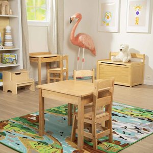 Huiji <b>Wooden</b> Storage Bench 18-Inch Kids <b>Toy</b> Organizer With Lid For Nursery Room - Product Image 3
