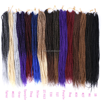 Extensions de cheveux synthétiques tressés à la main, tresses en boîte Goddess Box Braids, 18 pouces, moyen, 3X