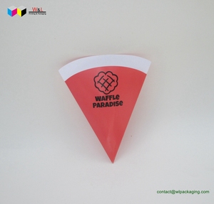 Boîte d'emballage pour crêpes en papier en forme de cône de qualité alimentaire recyclable taille personnalisée conception personnalisée porte-boîte conteneur de transport pour aliments - Product Image 4
