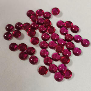 5 #   Corindón Rubí, Forma Redonda, Cabujón de Base Plana, Gema Sintética Suelta para Joyería - Product Image 2