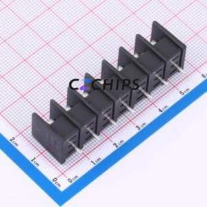 MX25C-7.62-07P-BK01-Cu-S-A Barrier Terminal Block Through hole,P=7.62mm Connector Two Sides 7.62mm 1x7P Straight Pin - Product Image 2