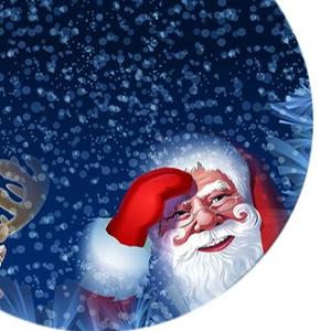 Mantel de boda no tejido de PEVA con estampado de Papá Noel, con bordes elásticos, ajustado para fiestas de Navidad, mantel cuadrado para hoteles de marca - Product Image 5