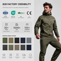 Conjunto Deportivo de 2 Piezas para Hombre, Chaqueta Cortavientos de Nailon con Capucha y Ribete Reflectante, Cierre Completo, Secado Rápido, para Actividades al Aire Libre, con Logotipo Personalizado, OEM, ODM, al por Mayor