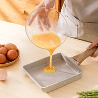 Poêle à frire carrée antiadhésive Cooker King de haute qualité en aluminium japonais Yuzi I de 19 cm et 23 cm pour œufs doux et rouleaux de poulet
