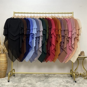2305 #   Hijabs, Nuevo Pañuelo de Gasa para el Verano, Hijab para Mujeres Musulmanas, Dos Capas, Khimar Eid, Color Sólido, para Abayas - Product Image 6
