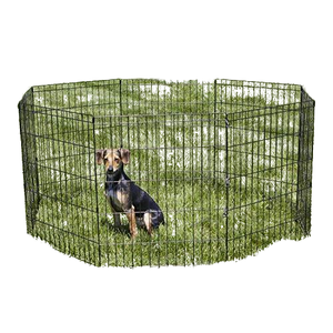 Valla de malla de hierro para perros, jaula de metal plegable para mascotas con cierre de gran espacio a presión para cachorros de botón pequeños y medianos, casas intercambiables - Product Image 2