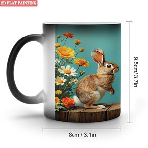 Matte Frosted 11oz <b>Ceramic</b> Mug Heat Activated Magic <b>Cup</b> For Home Kitchen Use - Product Image 1