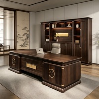 LBZ-310X Nouvelle commode de style chinois en bois massif Wujin, structure à tenons et mortaises, bureau de direction, laiton de luxe léger
