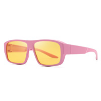 Lunettes de soleil polarisées à porter par-dessus les lunettes de vue pour hommes et femmes, légères, confortables, monture carrée complète, protection UV %, idéales pour la conduite