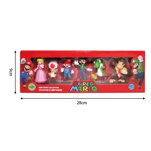 צעצועי משחקי ילדים אמיתי סופר מיני גודל 2.5 אינץ 3-8cm 6pcs Marios סטי PVC פעולה איור מריו Bros צעצועי עם תיבת צבע