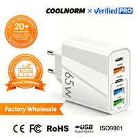 Nouvel adaptateur multi-ports PD+3USB, norme EU/US/UK, chargeur rapide 12W pour smartphones, tête de charge 5V 24A avec logo personnalisable