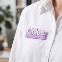 Plaque de badge nominative personnalisée en acrylique, découpée au laser multicolore, avec nom écrit sur mesure pour médecins, infirmières et personnel de bureau