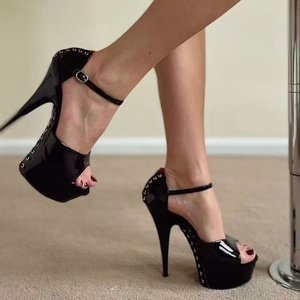 Nouvelles Chaussures de Danse Exotique Sexy à Talons Hauts de <span class=keywords><strong>20</strong></span> <span class=keywords><strong>cm</strong></span> avec Plateforme et Lacets, Modèle 2025, Noires, Tendance, pour Danse de Strip, Été, avec Bride Cheville en ABS et PU - Product Image 6