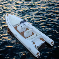Bateau semi-rigide gonflable de luxe de 7,3 m (24 pieds) à coque en fibre de verre, homologué CE, haute vitesse, en Hypalon/PVC, stable, pour utilisation par les plongeurs