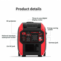 Générateur à essence silencieux à fréquence variable 3,6 kW, certification CE, démarrage manuel unidirectionnel, pour situations d'urgence en extérieur