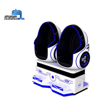 Silla de Realidad Virtual 9D Inmersiva, Simulador de Montaña Rusa de 2 Plazas con Gafas de Realidad Virtual para Parques Temáticos