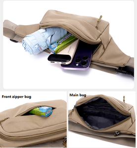 Sac banane unisexe en nylon résistant à l'eau, grande capacité, avec fermeture éclair frontale et sangle réglable, idéal pour le voyage et la gym, disponible en plusieurs couleurs - Product Image 3