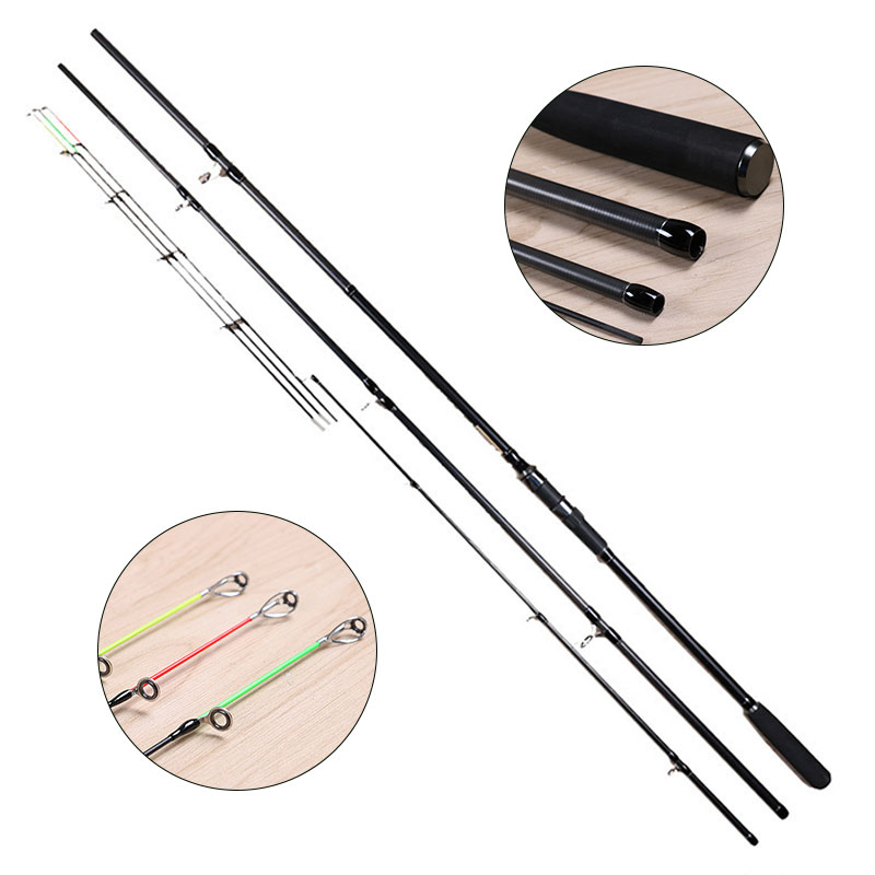 12ft Carbon Fiber Carp Feeder Fishing Rod | 3.6m/3.9m Ultralight 3-Section Feeder Rod with 3 Interchangeable Tips for Lake &amp; River Fishing