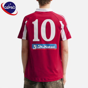 QZFSO Custom Blokecore Vintage 90s Old School Polo Shirt Collar Number 10 Football Oversized Retro Casual Sports Jersey - Product Image 2