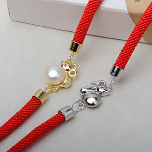 Handmade S925 <b>Silver</b> DIY Fashion <b>Charm</b> <b>Bracelet</b> with Red Rope Twelve Year Zodiac Mouse Style 8-9 Pearl Accessories 2857 - Product Image 4