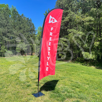 Publicité écologique Extérieur Intérieur Plage Drapeau Stand Bannières Crème Glacée Marque Promo Lame Spike Aluminium 2M 3M 4M 5M Drapeau de Plage Personnalisé