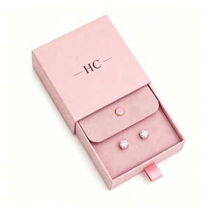 Caja de joyería de alta gama estilo caja de cerillas para pendientes, con bolsa de terciopelo, precio mayorista, caja rígida con cajón, venta directa de fábrica - Product Image 5