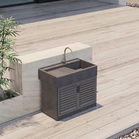 Beauté de qualité directe d'usine exclusive combinée évier extérieur moderne de lavage de main en pierre de marbre pour des jardins de villa