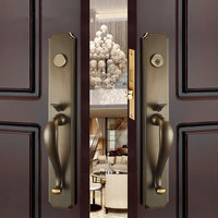 Classique noir rétro luxe antidérapant double traction tout cuivre entrée antivol chambre serrure de porte prix usine