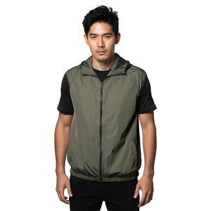 Fan Cooling Vest Slim Fit <b>Thin</b> Straight Hem Outdoor Sports Summer Casual With <b>Hoodie</b> Air Conditioning Clothing - Product Image 4