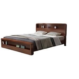 Dazhang Jiaju Nordic Modern Solid Wood Bed 1.8m/1.5m High Box Storage Double Bed Natural Wood Color Bedroom Furniture - Product Image 5