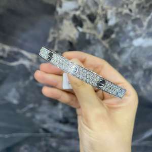 Bracelet jonc personnalisé en tungstène plaqué or style punk avec moissanite, haute qualité, pour homme et femme, cadeau idéal - Product Image 3