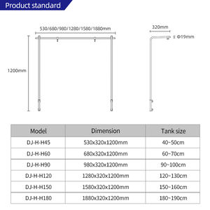 WEEKAQUA DJ-H-H180 support universel pour <span class=keywords><strong>aquarium</strong></span> support de suspension 180cm intensification support de lumière d'<span class=keywords><strong>aquarium</strong></span> en acier inoxydable - Product Image 4