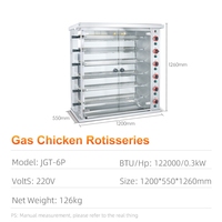 Machine à rôtir le poulet commerciale à 6 niveaux, machine à rôtir le poulet sur pied pour équipement de cuisine de restaurant