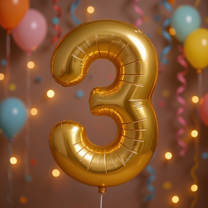Globo de aluminio dorado con el número 3 para fiesta, 1 metro, decoración para fiesta de cumpleaños - Product Image 2