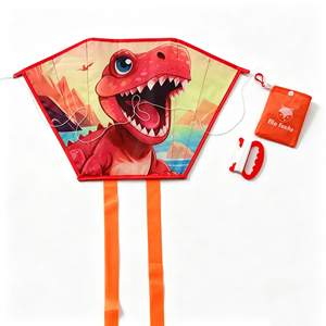 Mini cerf-volant de poche pliable, ensemble complet avec corde et poignée, motif animal de dessin animé mignon, cerf-volant portable pour enfants, jouet de plage - Product Image 5