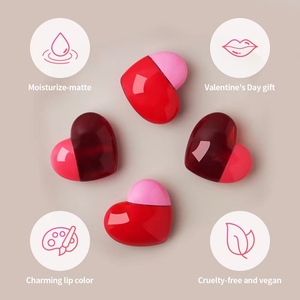 Vente en gros d'huile pour les lèvres en forme de coeur naturelle et hydratante organique de marque privée logo personnalisé glaçure à lèvres de teinte végétalienne plus dodue - Product Image 6