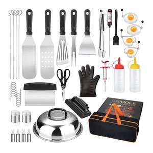 Fabricante de 39 Uds., precio razonable, parte superior plana, <span class=keywords><strong>barbacoa</strong></span>, multiherramienta, prensa de hamburguesas, <span class=keywords><strong>barbacoa</strong></span>, accesorios, herramienta, espátula, juego de parrilla - Product Image 1