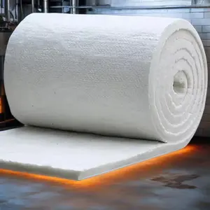 Aguja de aislamiento de fieltro de lana de fibra cerámica refractaria 1260 manta de fibra cerámica para cubierta aislada de cucharón
