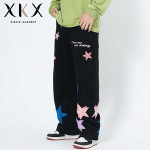 <span class=keywords><strong>2022</strong></span> automne hiver Sports hommes taille haute pantalons de survêtement à la mode tout match ample décontracté droit étoile à cinq branches brodé <span class=keywords><strong>pantalon</strong></span> - Product Image 3