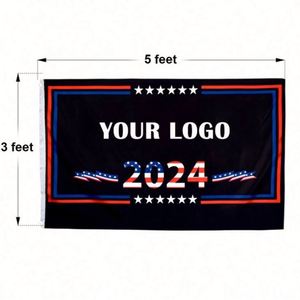 Drapeau américain 2024 personnalisé avec logo et couleur, imprimé en sérigraphie sur polyester durable pour l'extérieur, 3x5 pieds - Product Image 2