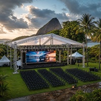 Estructura de aluminio resistente a la oxidación para banquetes al aire libre, sistema de truss para escenarios de bodas y eventos en jardines.
