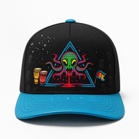 Casquette de sport en polyester à 5 panneaux, motif léopard/à pois bicolore, imperméable, perforée au laser, broderie de golf avec logo pour la performance