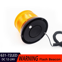 Luz de Techo para Automóvil, 72 LED, para Vehículos de Construcción, Autobuses Escolares, Luz Estroboscópica de Advertencia Intermitente, 12V/24V, Modelo 631-72LED-Y