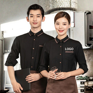 Camicia Uniforme Personalizzata a Maniche Lunghe con Bottoni <span class=keywords><strong>per</strong></span> Personale di Cucina, Ristoranti e Hotel, 100% Poliestere Lavorato a Maglia - Product Image 3