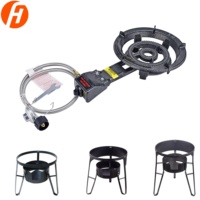 Brûleur à gaz de conception nouvelle pour l'extérieur, 38 000 BTU, robuste, avec régulateur 1 PSI, tuyau de 4 pieds, allumage électronique